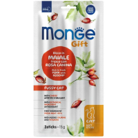 Ласощі для котів Monge Gift Cat Fussy Cat свинина з шипшиною і сиром