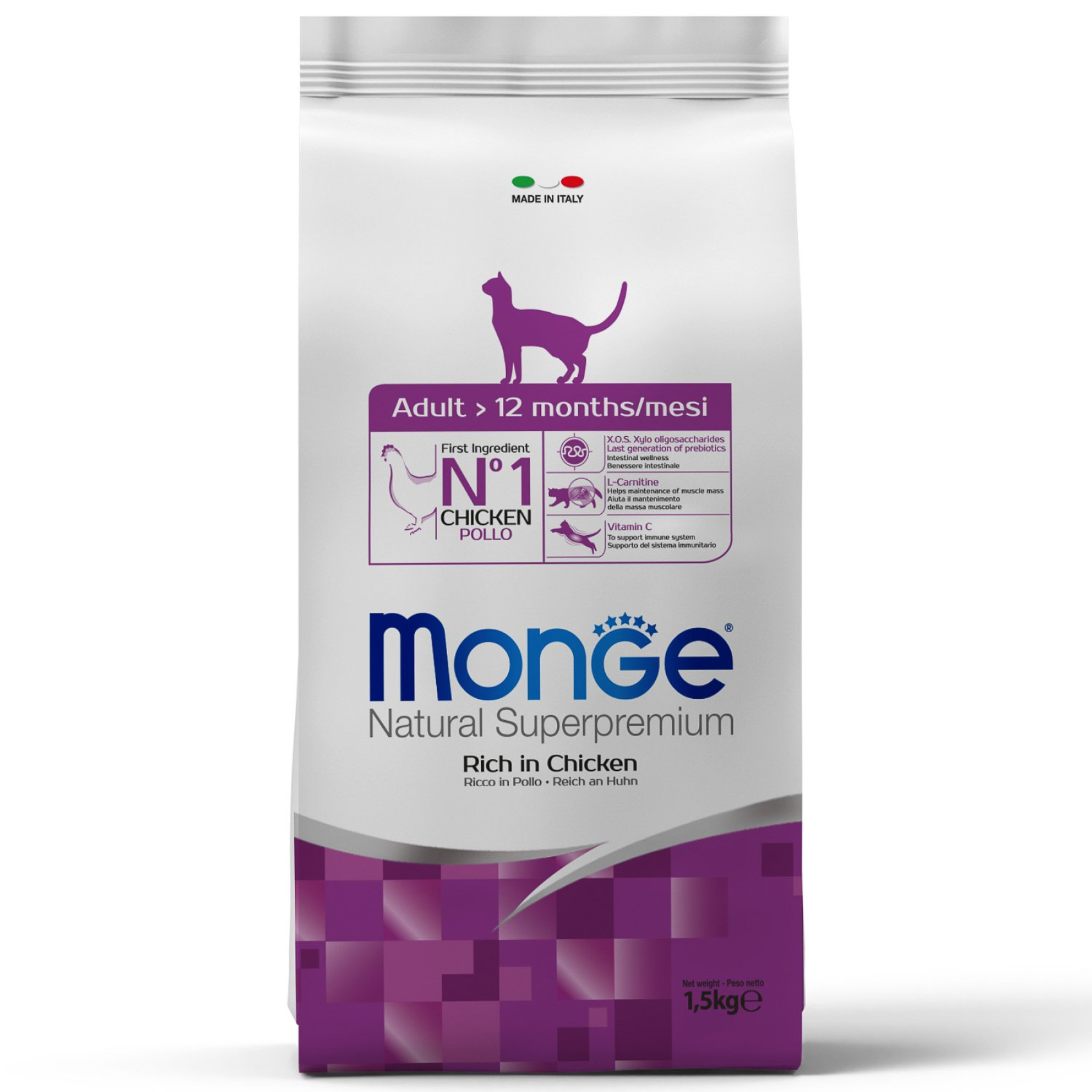 Сухий корм для котів Monge Cat Adult 5 кг (Відро)