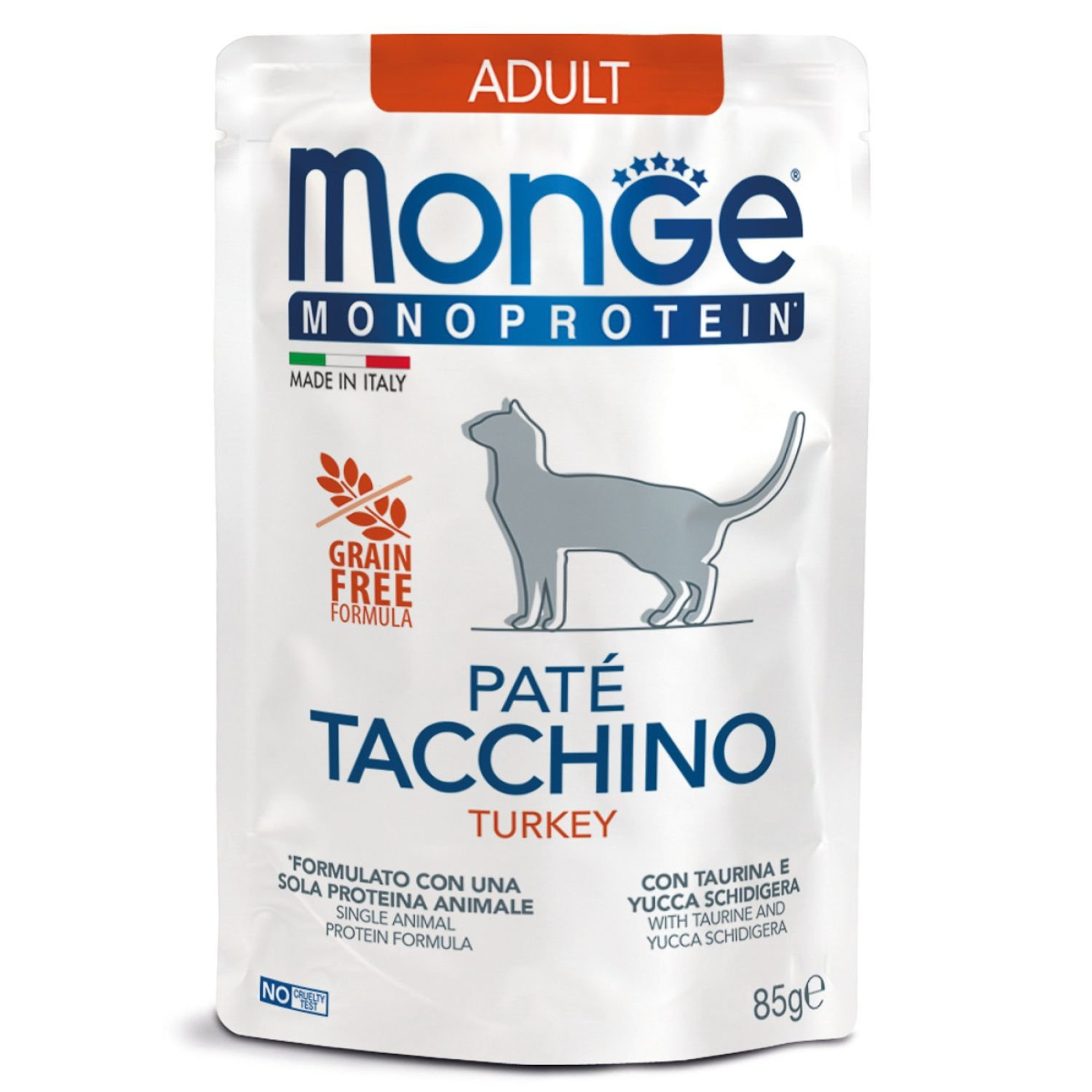 Вологий корм для котів Monge Cat MONOPROTEIN Adult  100% Індичка 85 г