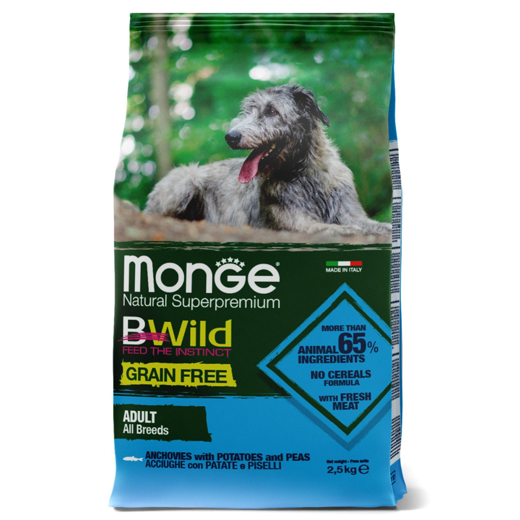Сухой корм для собак Monge Dog Bwild Grain Free Анчоус 2.5 кг