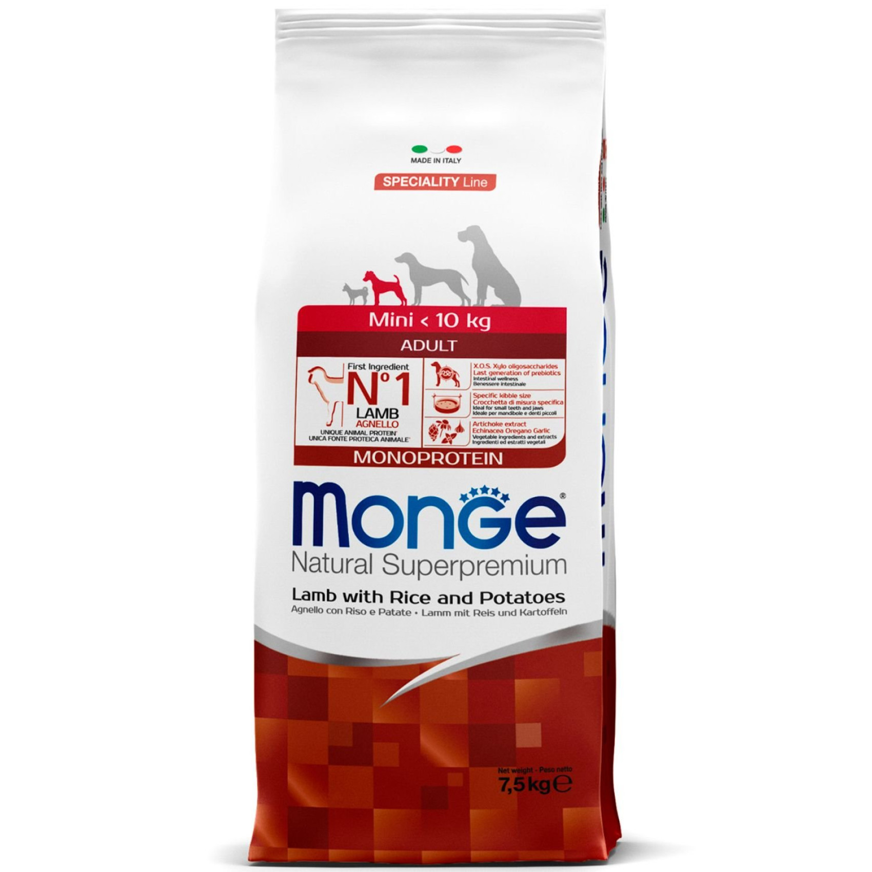 Сухой корм для собак Monge Dog Mini Adult Ягненок 7.5 кг