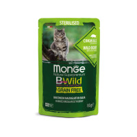 Вологий корм для котів Monge Cat Wet Bwild Grain Free Sterilised Дикий кабан, овочі 85 г