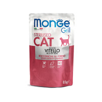 Вологий корм для стерилізованих котів Monge Cat GRILL Sterilised Телятина 85 г