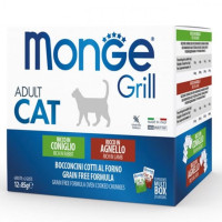Влажный корм для котов Monge Cat GRILL MIX Кролик, ягненок 1.02 кг (12 шт)