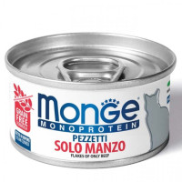 Паштет для кошек Monge Cat MONOPROTEIN мясные хлопья Говядина 80 г