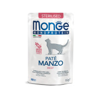 Влажный корм для стерилизованных котов Monge Cat MONOPROTEIN Sterilised 100% Говядина 85 г