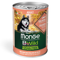 Консерва для собак Monge Dog Bwild Grain Free Adult Лосось тыква цуккини 400г