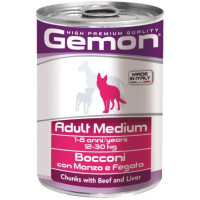 Консерва для собак Gemon Dog Wet Medium Adult Яловичина, Печінка 415 г 