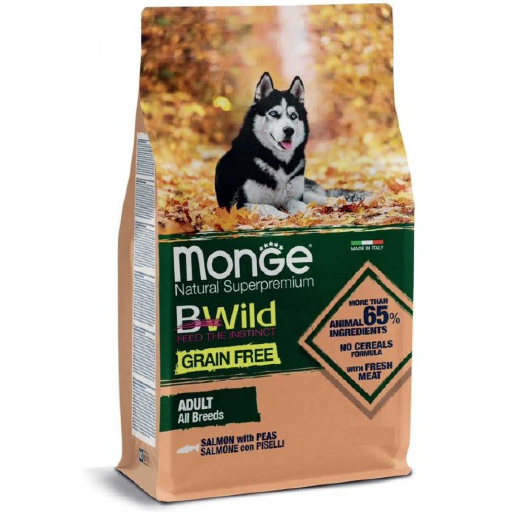 Сухой корм для собак Monge Dog Bwild Grain Free Лосось 15 кг