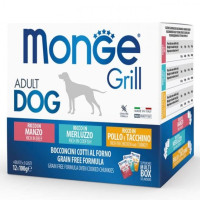 Вологий корм для собак Monge Dog GRILL MIX Тріска, індичка, курка, яловичина 1.2 кг