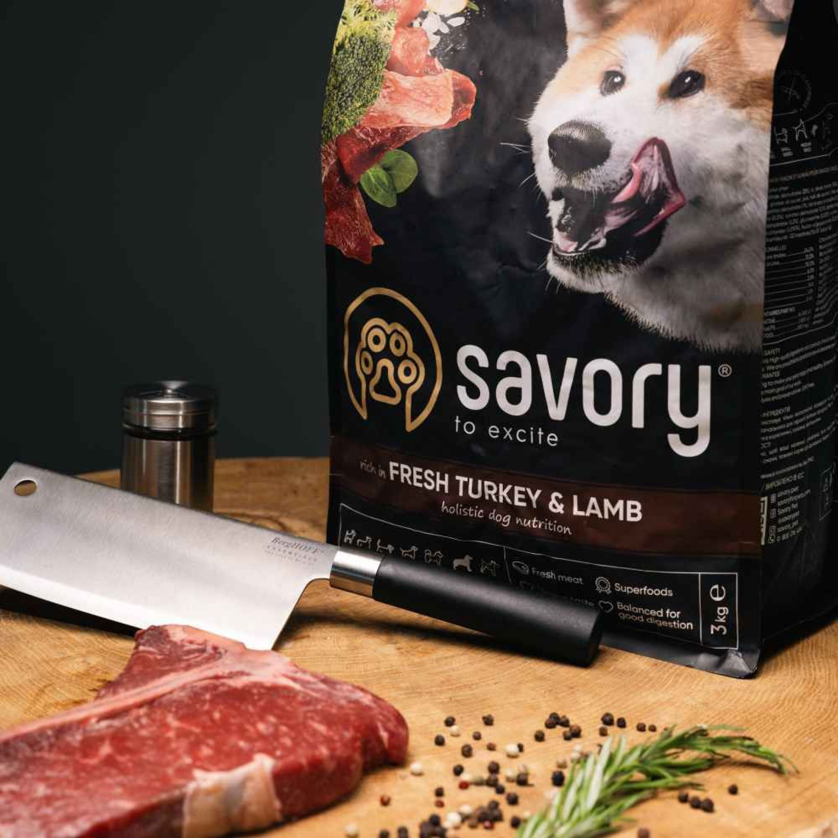 Сухий корм для собак Savory Large Breeds Fresh 12 кг - індичка та ягня