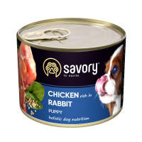 Вологий корм для цуценят Savory Puppy 200 г - курка і кролик