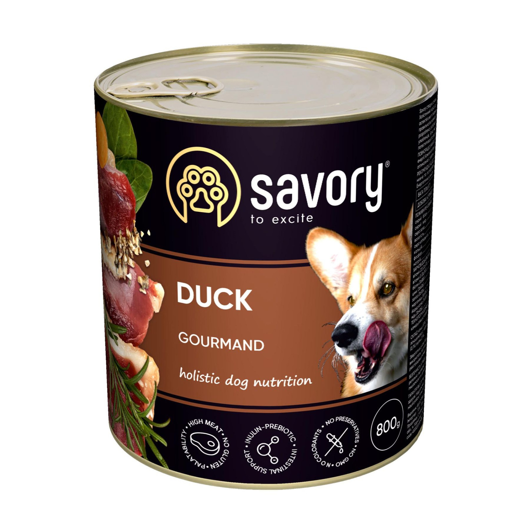 Вологий корм для собак Savory Adult 800 г - качка