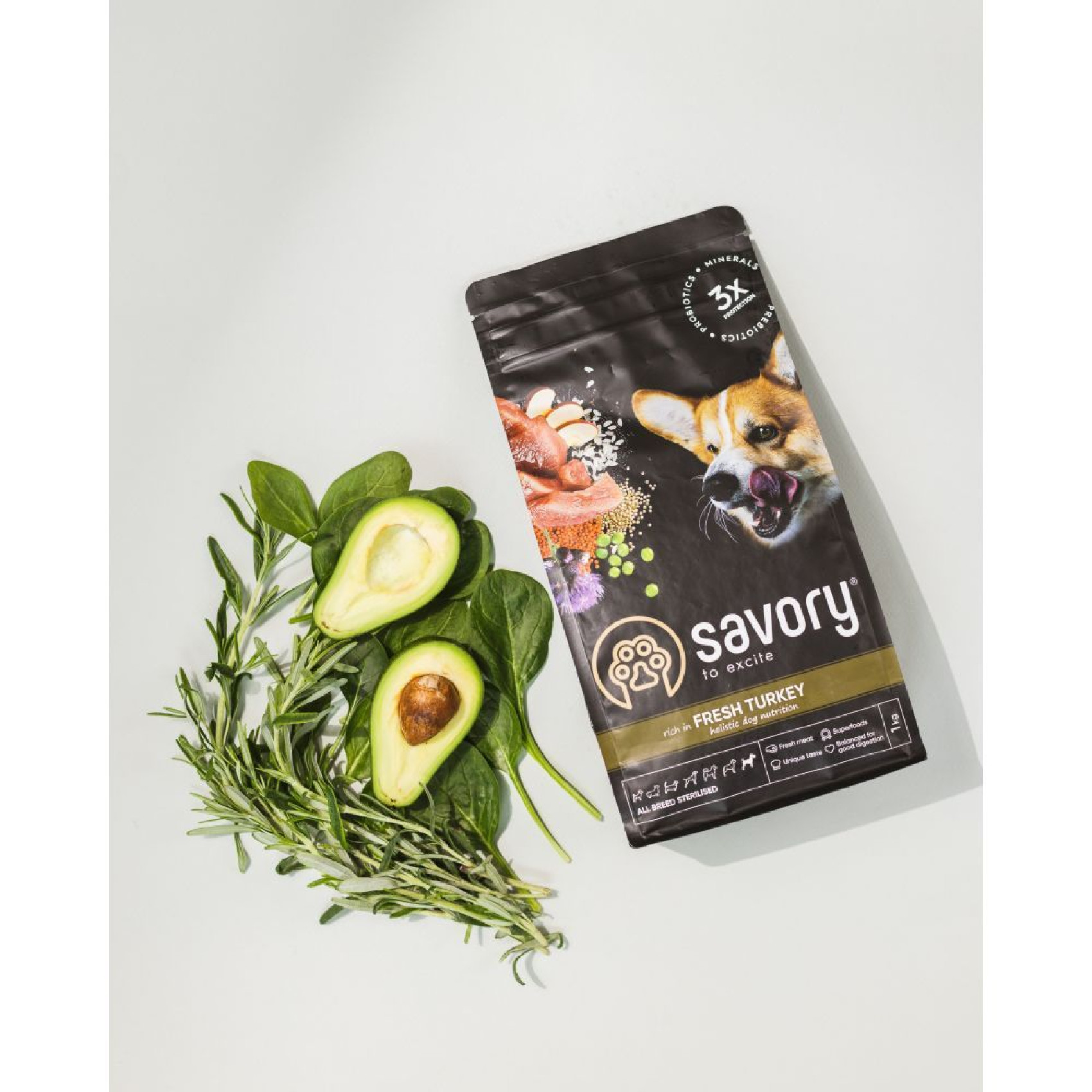 Сухий корм для собак Savory All Breed Sterilised Fresh 1 кг - індичка