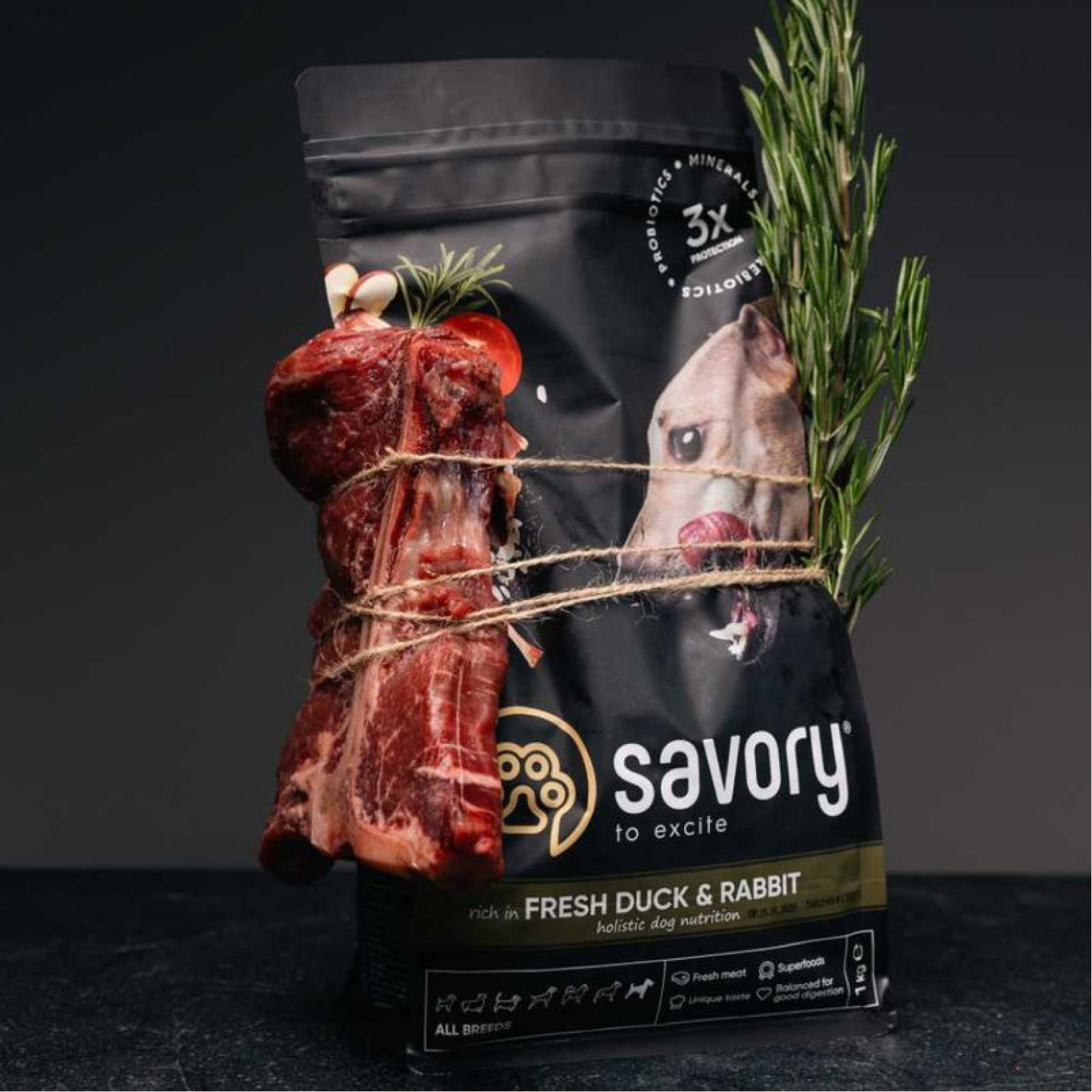 Сухий корм для собак Savory All Breed 3 кг - кролик та качка