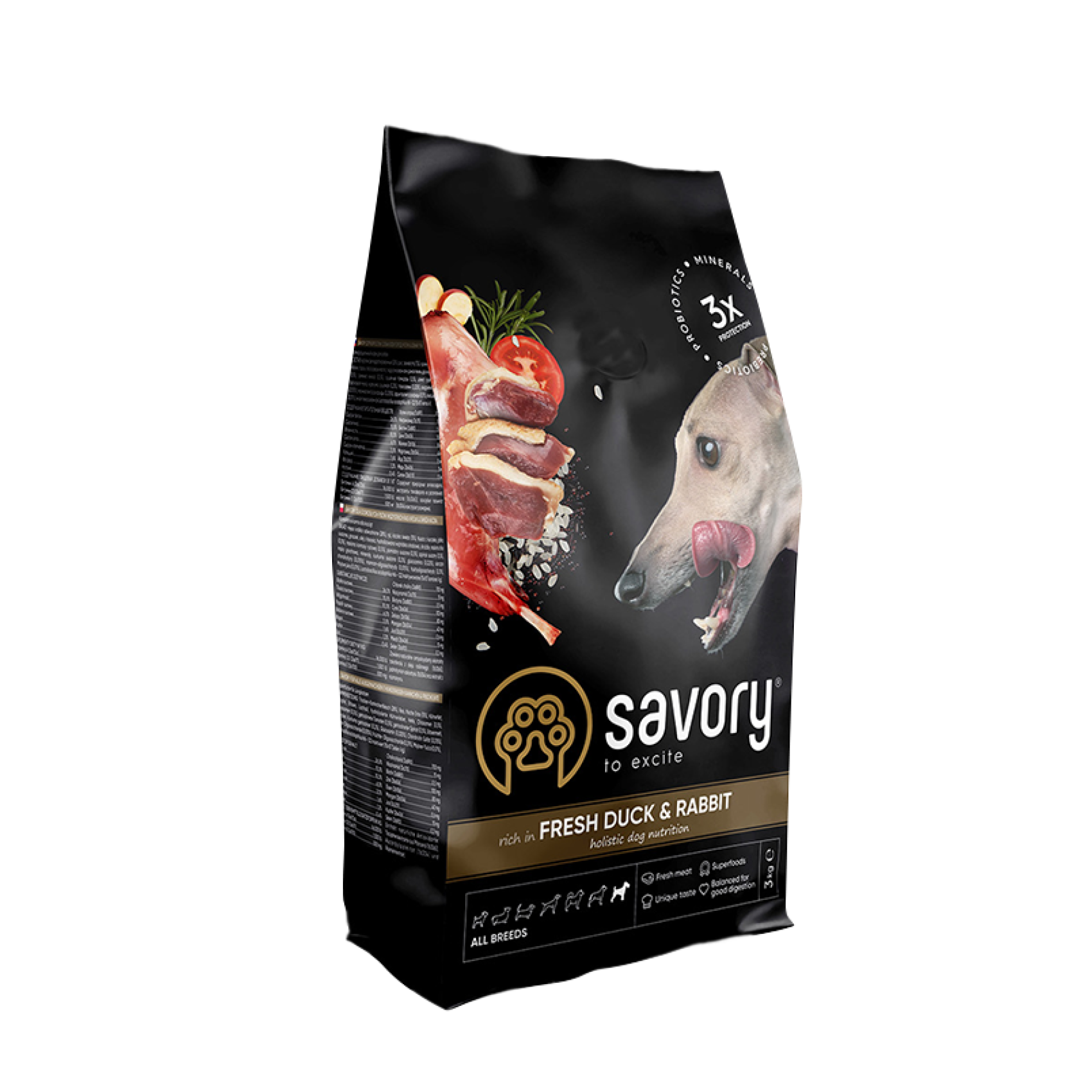 Сухий корм для собак Savory All Breed 3 кг - кролик та качка