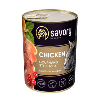 Влажный корм для кошек Savory Sterilized 400 г - курица