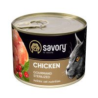 Вологий корм для котів Savory Sterilized 200 г - курка