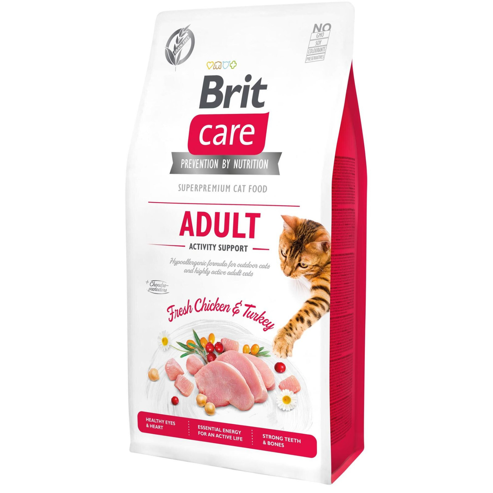 Сухий корм для котів Brit Care Cat GF Adult Activity Support 7 кг - курка і індичка
