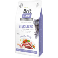 Сухий корм для стерелізованних котів із зайвою вагою Brit Care Cat GF Sterilized Weight Control 7 кг - качка і індичка