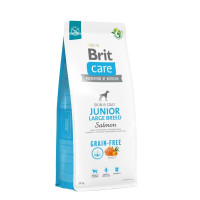 Сухой корм для молодых собак крупных пород Brit Care Dog Grain-free Junior Large Breed беззерновой | (лосось) 12 кг