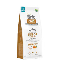 Сухой корм для стареющих собак Brit Care Dog Grain-free Senior & Light беззерновой | (лосось) 12 кг