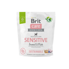 Сухой корм для собак Brit Care Sustainable Sensitive 1 кг - рыба и насекомые