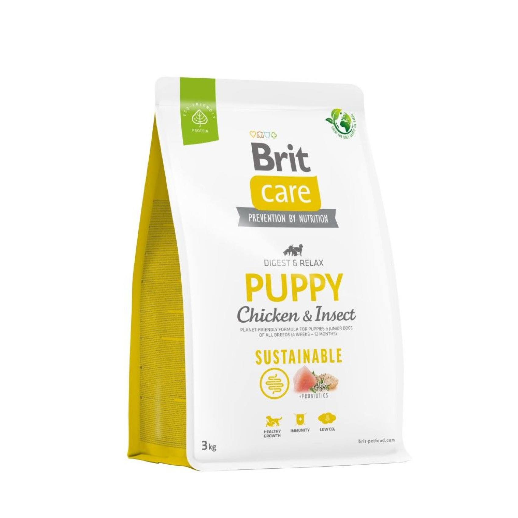 Сухий корм для цуценят Brit Care Dog Sustainable Puppy 3 кг - курка та комахи