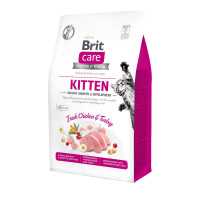 Сухий корм для кошенят Brit Care Cat GF Kitten HGrowth & Development 400 г - курка і індичка