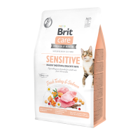 Сухий корм для вибагливих котів Brit Care Cat GF Sensitive HDigestion & Delicate Taste 400 г - індичка і лосось