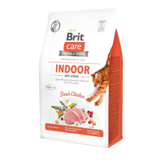 Сухой корм для кошек, живущих в помещении Brit Care Cat GF Indoor Anti-stress 2 кг - курица