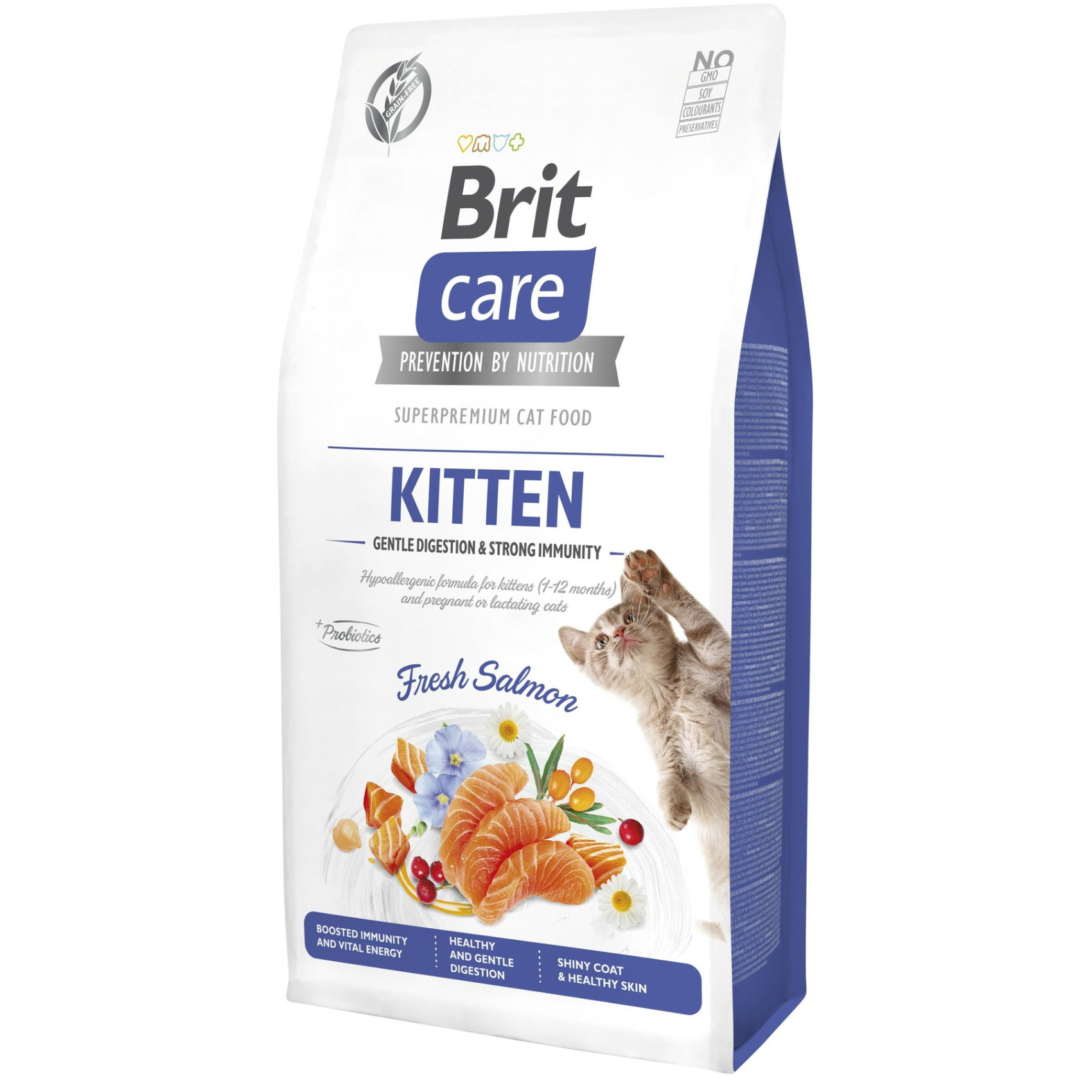 Сухий корм для кошенят Brit Care Cat Grain Free Kitten Gentle Digestion Strong Immunity 7 кг - лосось