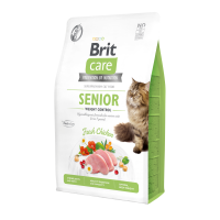 Сухой корм для пожилых кошек с лишним весом Brit Care Cat GF Senior Weight Control 2 кг - курица