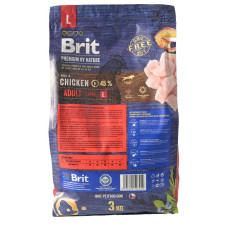 Сухой корм для собак Brit Premium Dog Adult L 3 кг - курица