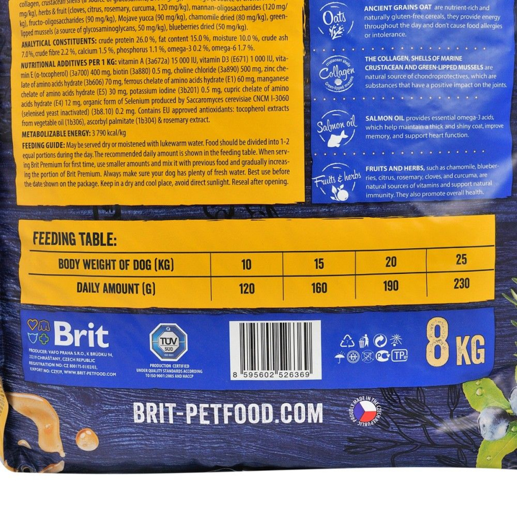 Сухой корм для собак Brit Premium Dog Adult M 8 кг - курица