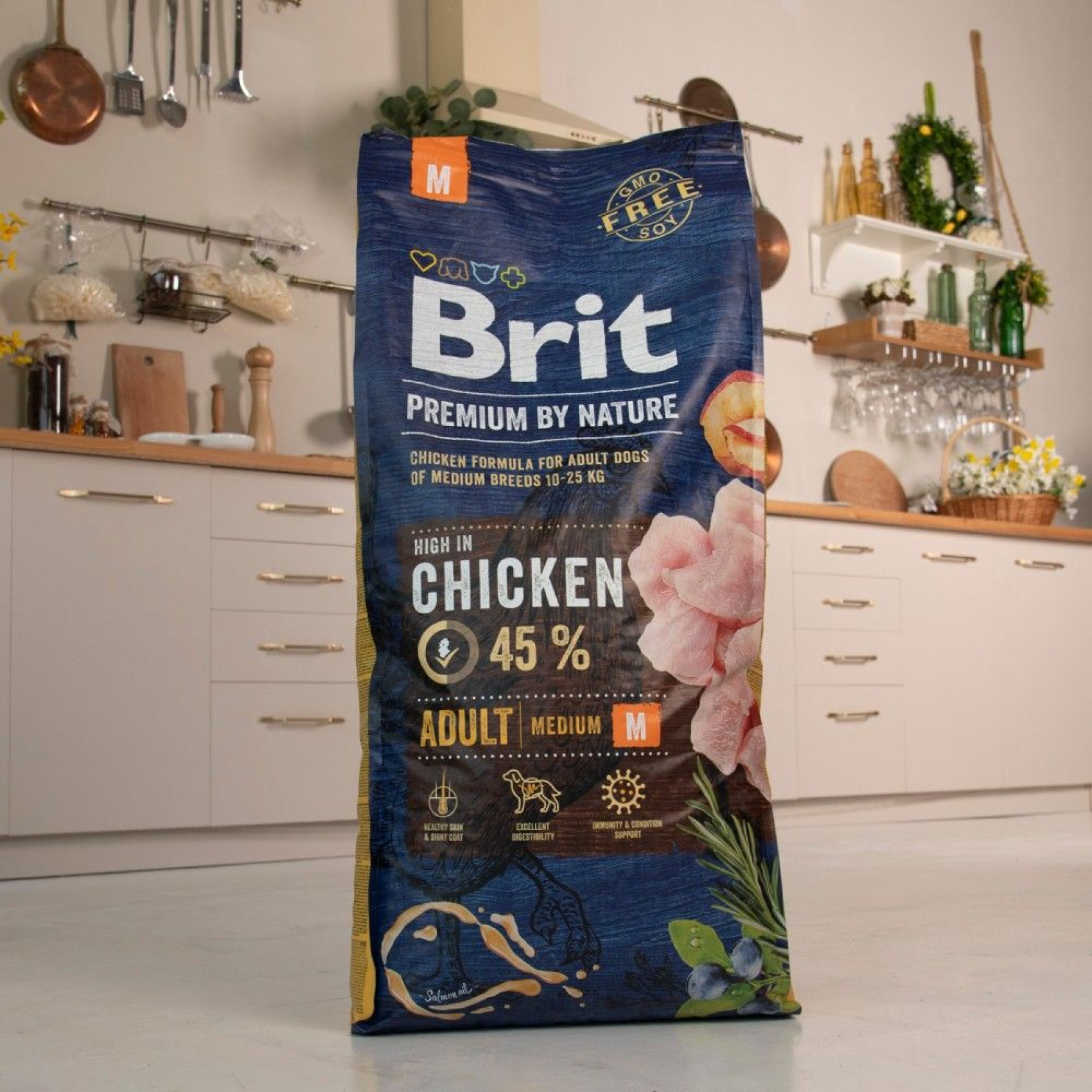 Сухой корм для собак Brit Premium Dog Adult M 15 кг - курица