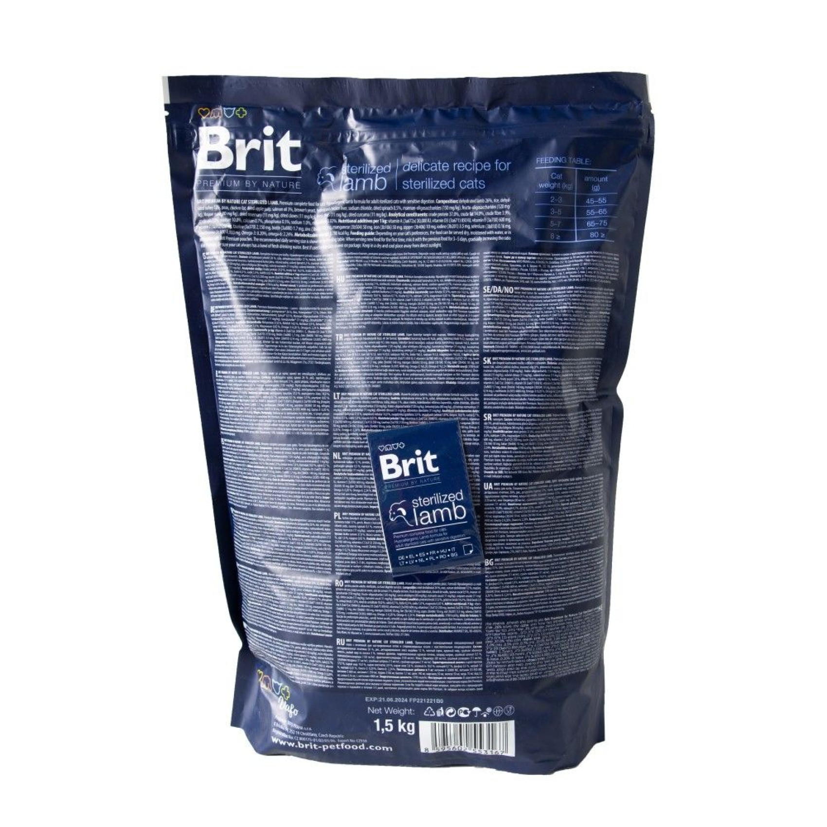 Сухой корм для кошек Brit Premium by Nature Cat Sterilized 1,5 кг - ягненок