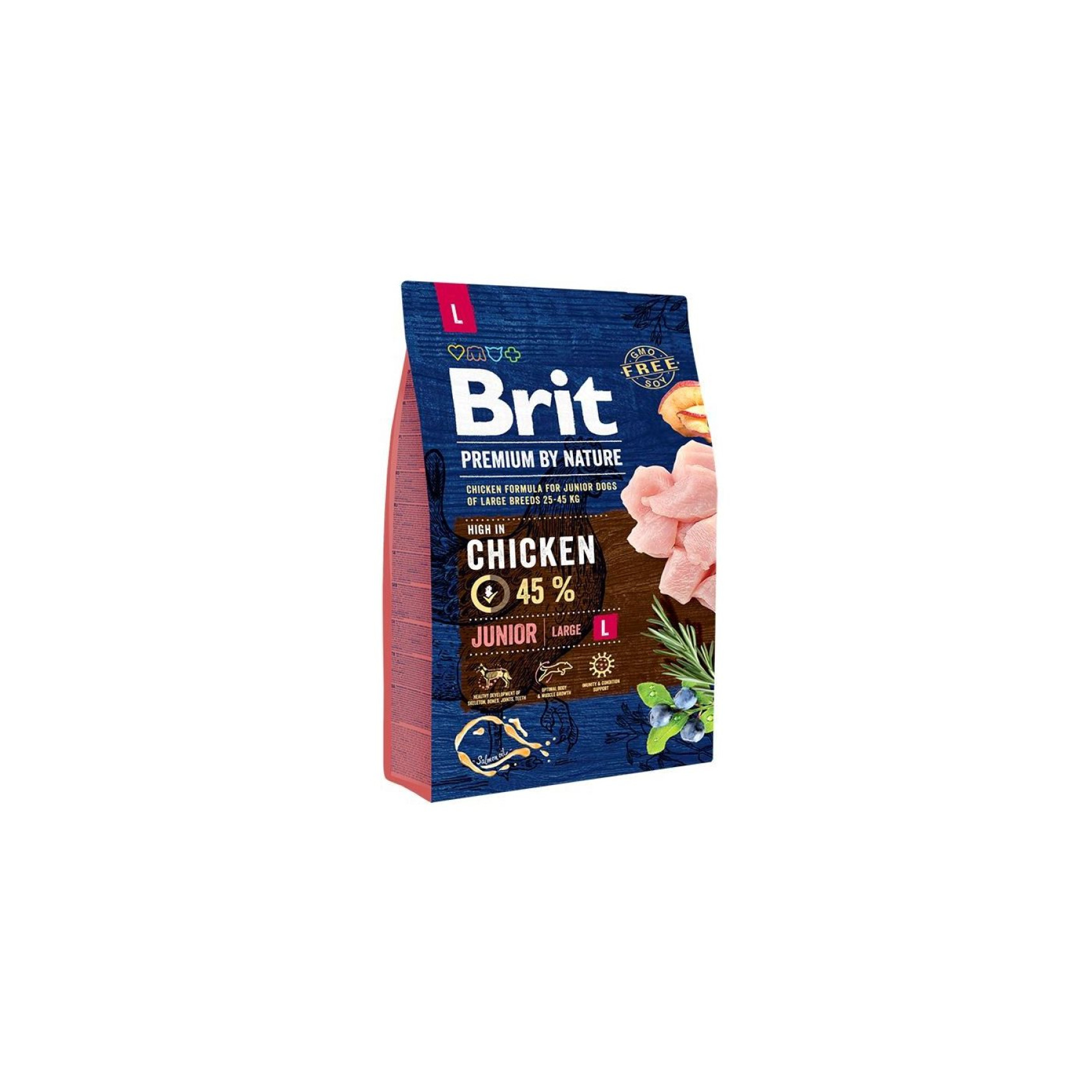 Сухой корм для щенков  Brit Premium Dog Junior L 3 кг - курица