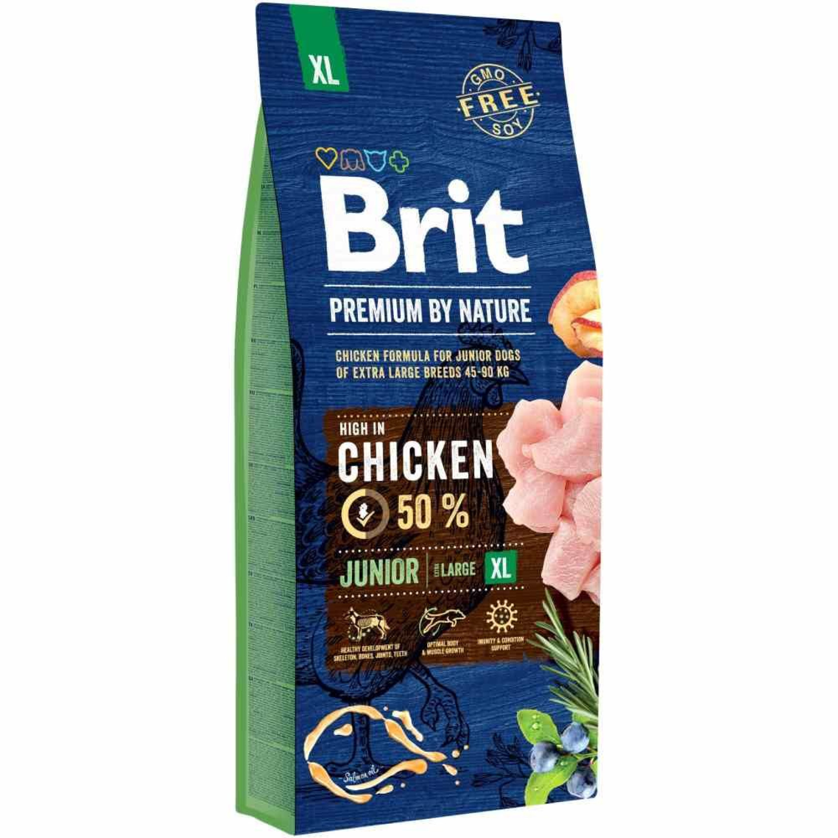 Сухой корм для щенков Brit Premium Dog Junior XL 15 кг - курица