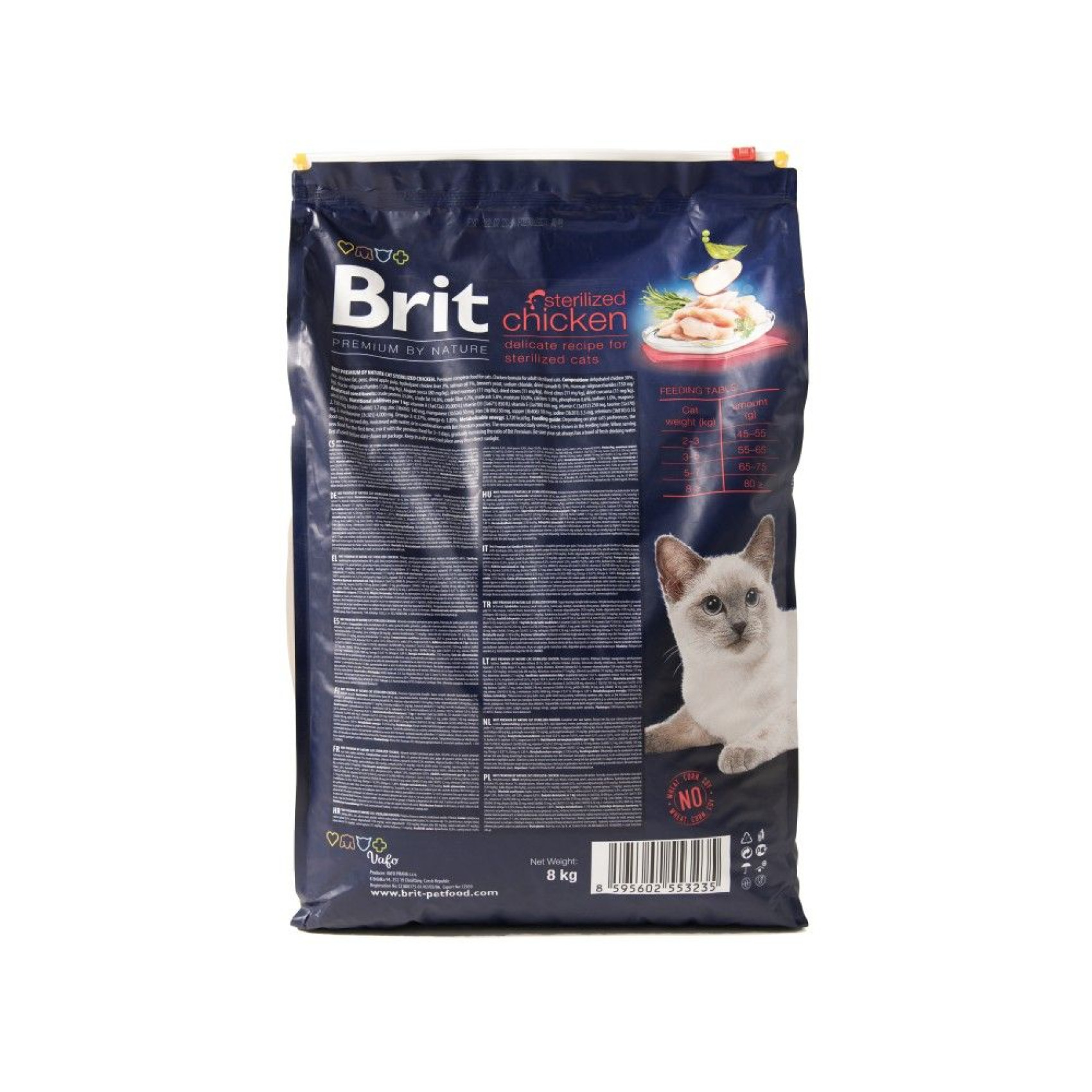 Сухой корм для кошек Brit Premium by Nature Cat Sterilised 8 кг - курица