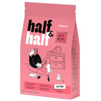 Сухой корм для котят Half&Half Kitten 8 кг - говядина