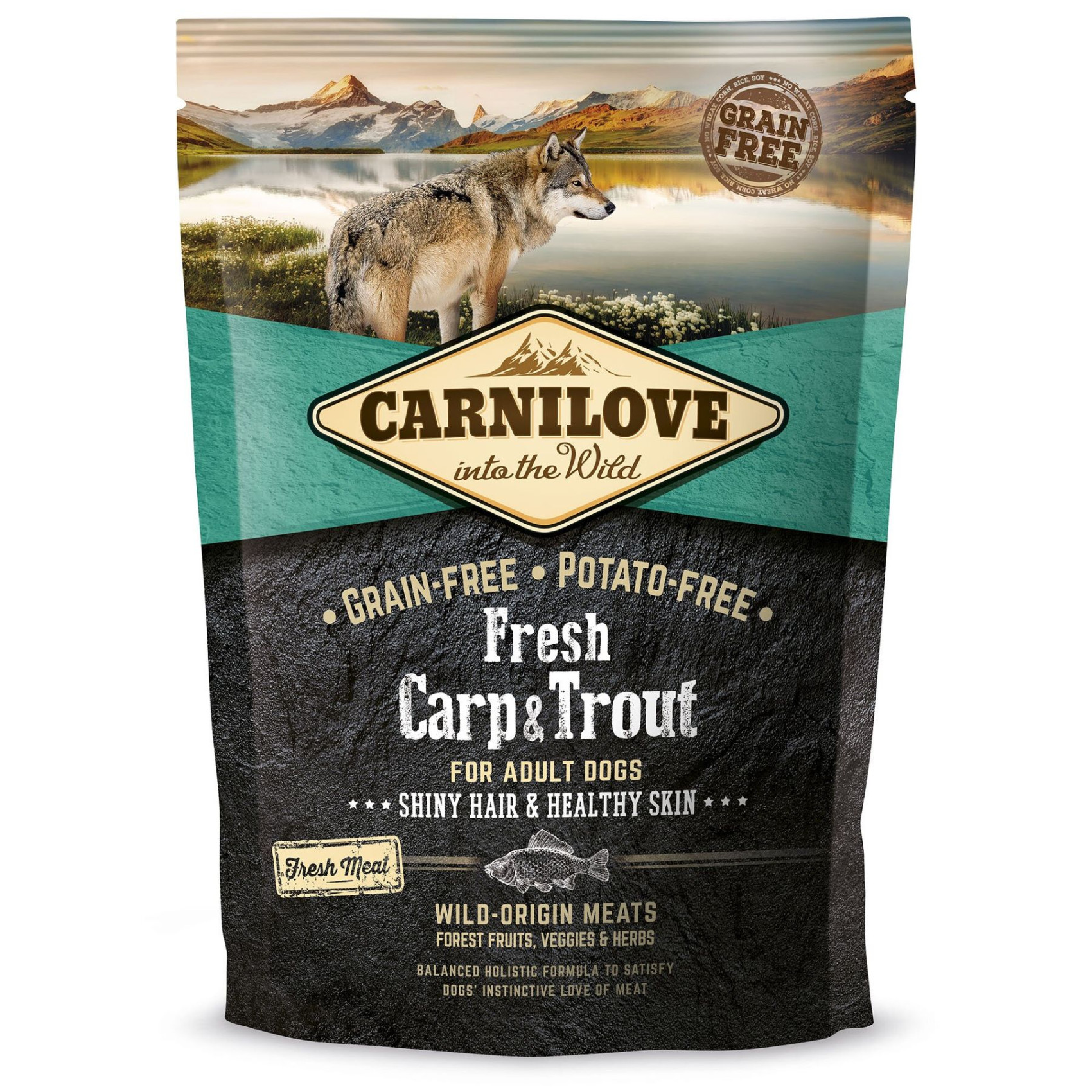 Сухий корм для дорослих собак всіх порід Carnilove Fresh Carp & Trout 1,5 кг (риба)
