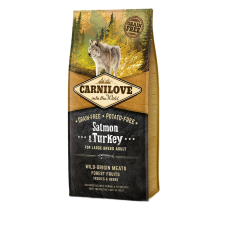 Сухой корм для взрослых собак крупных пород (весом от 25 кг) Carnilove Salmon & Turkey Large Breed 12 кг (лосось и индейка)
