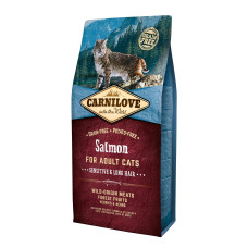 Сухой корм для кошек Carnilove Cat Sensitive and Long Hair 6 кг - лосось
