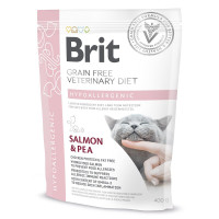 Сухой корм для кошек, при пищевой аллергии Brit GF Veterinary Diet Hypoallergenic 400 г - лосось