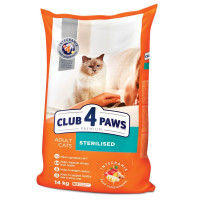 Сухой корм для стерилизованных кошек Club 4 Paws Premium 14 кг - курица