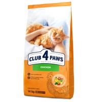 Сухой корм для взрослых кошек Club 4 Paws Premium 14 кг - курица