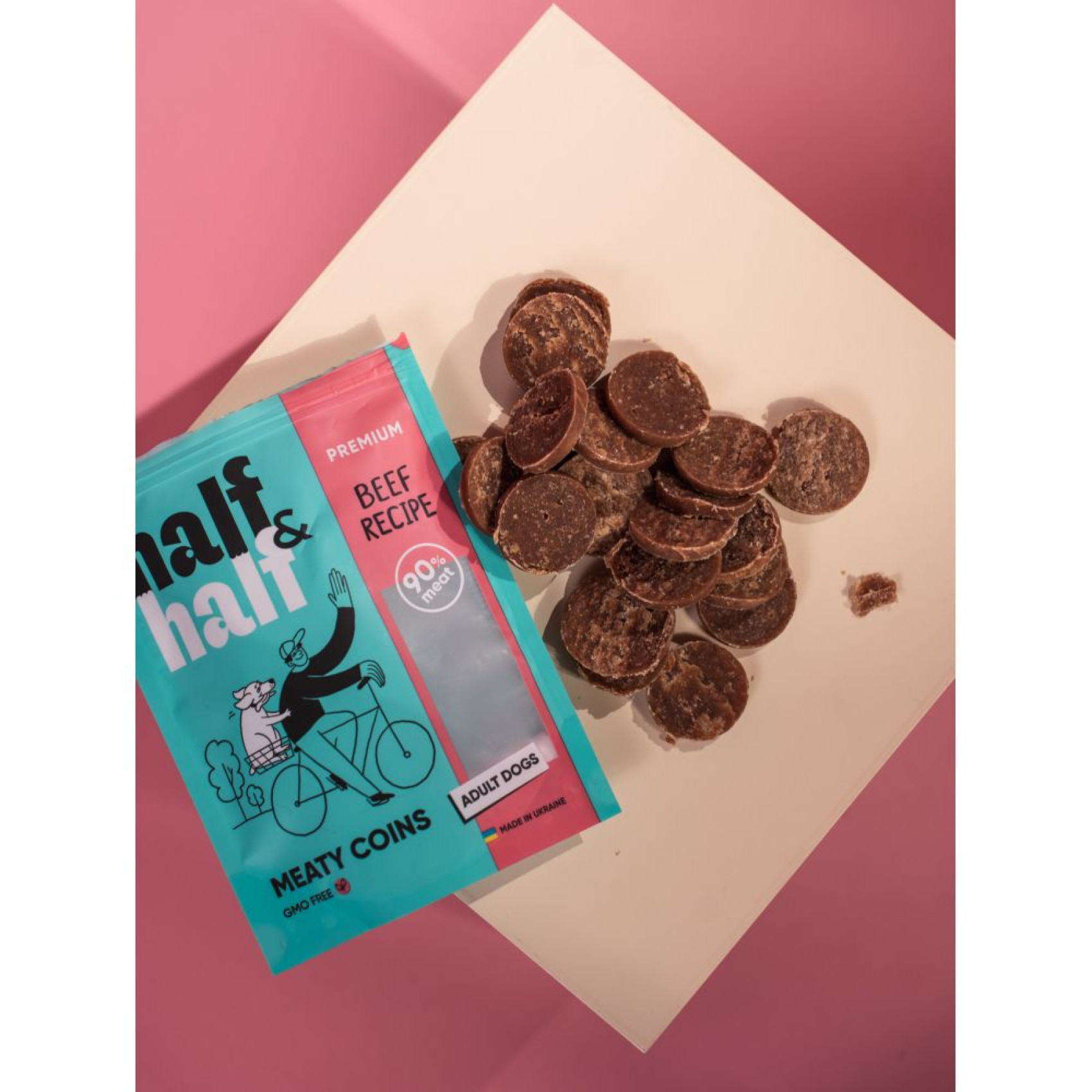 Ласощі для собак Half&Half Meaty Coins Adult 100 г - яловичина