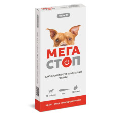 Капли на холку для собак PROVET Мегастоп от 10 до 20 кг, 4 шт