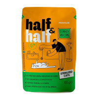 Вологий корм для котів Half&Half Sterilized pouch 100 г - індичка 22шт
